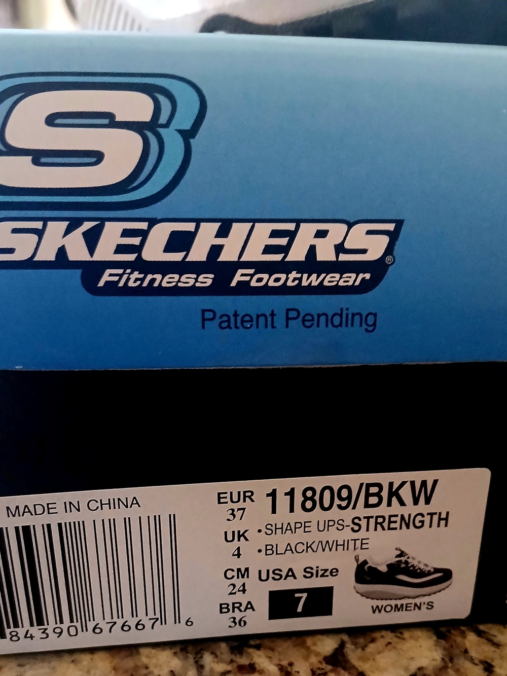 Skechers Box Blue and Black Packaging